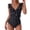 EV48_Cow Pattern, variant on IYYVV Women's One Piece Swimsuit Tummy Control Ruffle Bathing Suit V Neck Ruched Swim Suit Slimming Cutout Swimwear Blue L