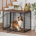 thumbnail image 2 of Jopath 47" Dog Crate Dog Cage Furniture with 3 Doors for Large Medium Dogs Rustic Brown, 2 of 9