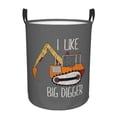 thumbnail image 1 of Balery I Like Big Digger Cesta de ropa redonda con asas, impermeable, independiente, para ropa, juguetes, dormitorio y familia-Medium, 1 of 6