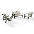 thumbnail image 2 of Outdoor Metal Patio Chair Set - 3 Piece Conversation Set - Armchairs & Side Table - Modern Design, 2 of 8