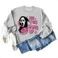 thumbnail image 3 of VOOPET No You Hang Up Scream Sweatshirt for Women Funny Ghost Face Graphic Shirt Halloween Party Casual Fall Pullover Tops, 3 of 3