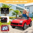 thumbnail image 6 of UBesGoo 12V Kids Ride on Car Toys, Licensed Porsche Cayenne Powered Electric Car for Kids, Parent Remote Control, Red, 6 of 9