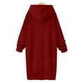 thumbnail image 3 of KBODIU Women Winter Warm Velvet Fleece Crewneck Hooded Sweatshirts Long Loungewear Women Long Sleeve Hoodie Dress Casual Sweatshirts Dresses Long Tunic Top Loose Pullover, 3 of 6