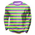 thumbnail image 4 of BOOMNY Mardi Gras Unisex Boys Girls Tshirts Long Sleeve T Shirts For Kids Carnival Striped Breathable Loose Fit Cozy Childrens Athletic Tees, 4 of 4