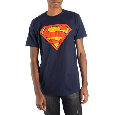 Dc Superman men's glow-in-the-dark superman logo short sleeve graphic t-shirt, up to size (Best T Shirt Logos)