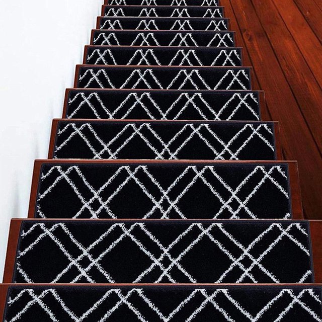 Vintage Collection Contemporary, Cozy, Vibrant and Soft Stair Tread Mats & Rugs, 9'' x 28''
