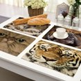 thumbnail image 3 of Mantel individual con estampado de animales en 3D, antideslizante, con aislamiento térmico, plato para cuenco, tenedor, tapete para mesa (MA0058-3), 3 of 4