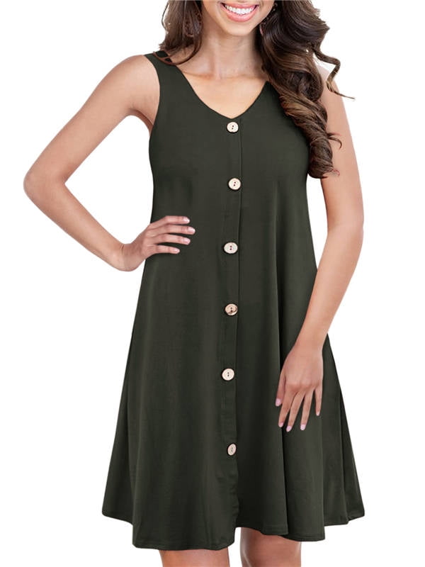 button down dress sleeveless