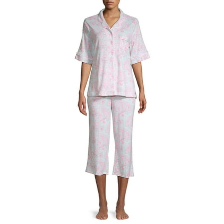 - Floral-Print 2-Piece Cotton Blend Pajama Set