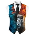thumbnail image 5 of Yuyamidu Fire Lion Men's Formal Suit Vest Fit for Business or Casual Dress Size 4XL Slim Fit Waistcoat with Pockets Fashion Daily Wear Clothing, 5 of 7