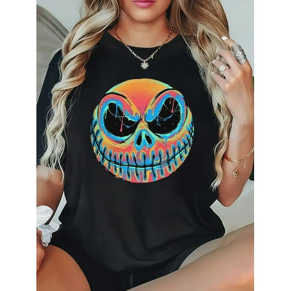 ChaChaCoo Jack Skellington T-shirt, Nightmare Before Christmas Shirt, Graffiti Art Spooky Graphic Tee, Tim Burton Halloween Fan Gift