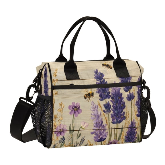Large Insulated Lunch Bags for Women Men Leakproof Thermal Meal Lunch Tote Bag for Office Work Picnic Travel Lavender Sea 9L