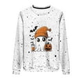 thumbnail image 4 of aohooy Halloween Womens T Shirts 2025 Crewneck Casual Long Sleeve Bling Sweatshirts Lightweight Pullover Tops Graphic Cute Sweater White,L, 4 of 9