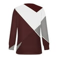 thumbnail image 5 of XuJwPNcy Long Sleeve Tops for Women Fall Clothes Crew Neck Pleated Tunic Tops Fashion Color Block Shirts, 5 of 5