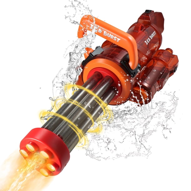 Pistola de agua eléctrica KhSP5d Gatling con luz LED de 9 m de alcance