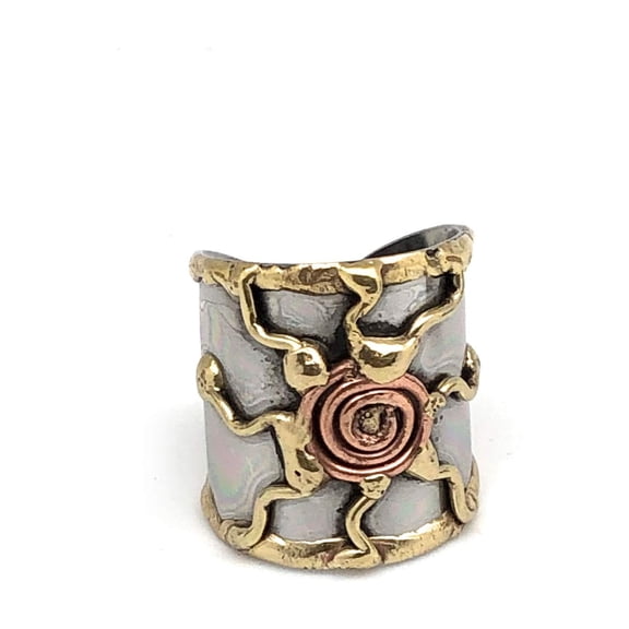 Anju Jewelry Mixed Metal Cuff Ring