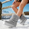 thumbnail image 5 of GJPBGK Women’s Warm Fuzzy Knit Mid-Calf Winter Snow Boots Cozy Outdoor Footwear Platform Flat Comfort Outdoor Winter Fashion Boots, 5 of 8