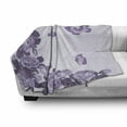 thumbnail image 3 of Lilac Soft Flannel Fleece Throw Blanket, Bridal Composition with Rose Buds Blossoms Flying Butterflies Summer Wedding, Cozy Plush for Indoor and Outdoor Use, 50" x 60", Lilac and Violet, by Ambesonne, 3 of 6