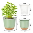 thumbnail image 5 of QCQHDU 7.2 Inch Self Watering Planters for Indoor Plants with Bottom Watering,2Pack Flower Plant Pots for Outdoor with Drainage, Durable Plastic planters Pots(Green), 5 of 6