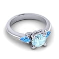 thumbnail image 3 of 2.50 Ct Round Cut Aquamarine & Blue Topaz Gemstone Sparkle Ring for Wedding Gift Solid 14K White Gold Size 10 by Diamond-Capitals, 3 of 8