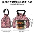 thumbnail image 5 of Pioneer Flower Floral Print Pattern Drawstring Lunch Bag Women - Drawstring Lunch Bag Insulated for Work Office - Stain-Resistant Large Lunchbags for Women with Multi-Pockets, 5 of 6
