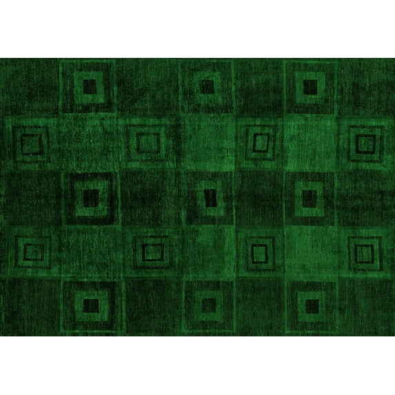 Ahgly Company Indoor Rectangle Abstract Green Modern Area Rugs, 8' x 10'