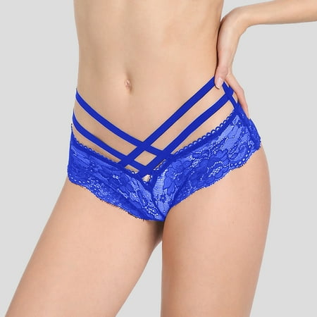 

Cathalem Gags for Women Submissive Waist High Lace Underpants Panties Briefs Underwear Female Size Breech Fuzzy Robe Love Underwear Blue One Size