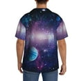thumbnail image 3 of Sikiie Planets Stars And Galaxies1 Men's Wrinkle Free Untucked Cuban Shirt Business Casual Button Down Shirts Short Sleeve Shirt3X-Large, 3 of 5