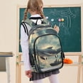 thumbnail image 7 of FORMRS Unisex School Backpack 17" Student Travel Bag with Laptop Compartment, Beige Floating Whale, 7 of 7