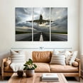 thumbnail image 2 of Elephant Stock Airplane Runway Storm Wall Art - Horizontal Multi Panel Canvas - Living Room Wall Decor - Transportation Multi Panel - Gray And Black Decor - 65" x 42", 2 of 4