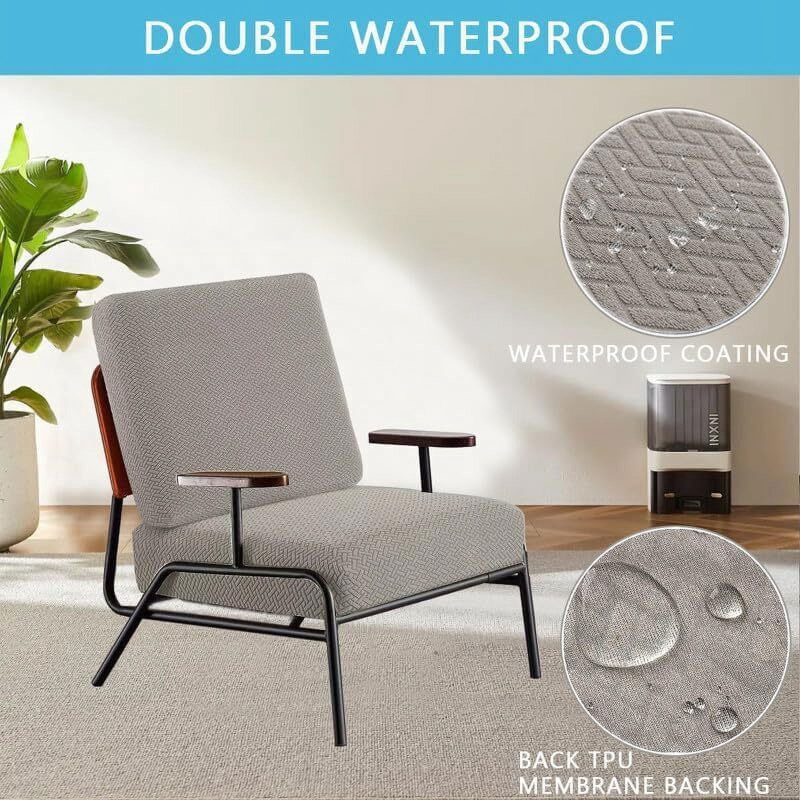 JIAN YA NA Outdoor Waterproof Couch Cushion Covers, Stretch Individual Patio Chair Cushion Outdoor Seat Cushion Pad Replacement Sofa Cushion Protector Sofa Slipcover (Taupe, 6Pcs)