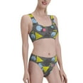 thumbnail image 4 of High Waisted Bikini Sets For Women, Geometric Print Swimsuits Tummy Control, Two Pieces Bathing Suit, 4 of 8