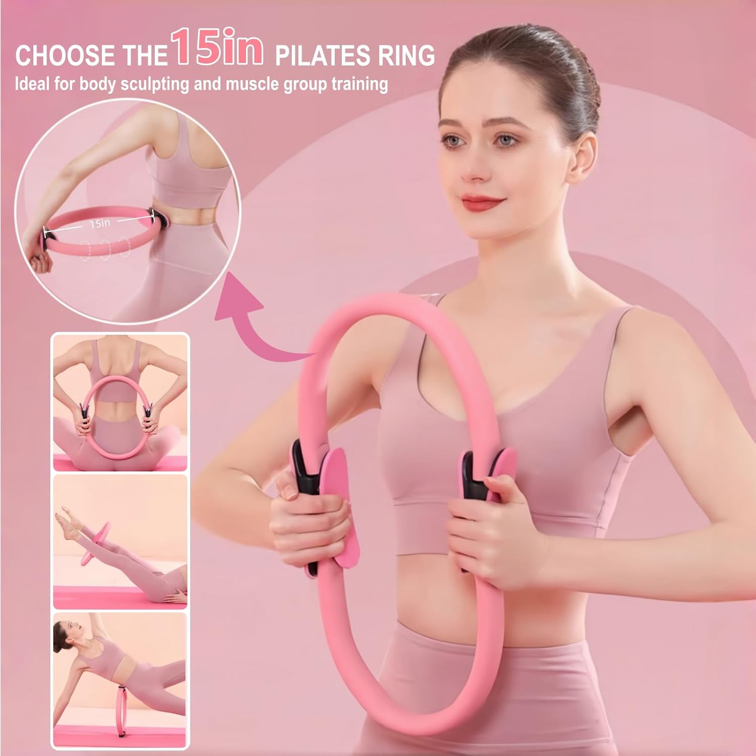 Pilates Essentials Kit for Women - Better Yoga Pilates Kit for Home Workouts with Pilates Ring and Ball Set,Booty Bands,Figure 8 Resistance Band,Yoga Bands for Stretching