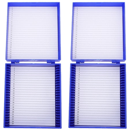 OUNONA 2-Pack Microscope Slides with Cover and Storage Box for Lab Science and Educational Use