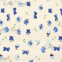 Flannel Butterfly Blue 45 Inch Fabric By The Yard