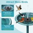thumbnail image 5 of VECELO 28" Bird Bath with Solar Fountain Pump, Solar Bird Bath Fountain Combo Pack for Outdoor Vintage Yard Art Bird Baths, Green, 5 of 11