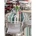 thumbnail image 4 of Outdoor Tablecloth with Umbrella Hole and Zipper, Teal Blue Striped Round Table Cloth 54 Inch Waterproof Tablecloth, Farmhouse Stripes Modern Abstract Art Picnic Table Cover for Patio Camping, 4 of 7
