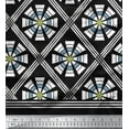 thumbnail image 3 of oneOone Cotton Jersey Black Fabric Geometric Panel Sewing Material Print Fabric By The Yard 58 Inch Wide, 3 of 3