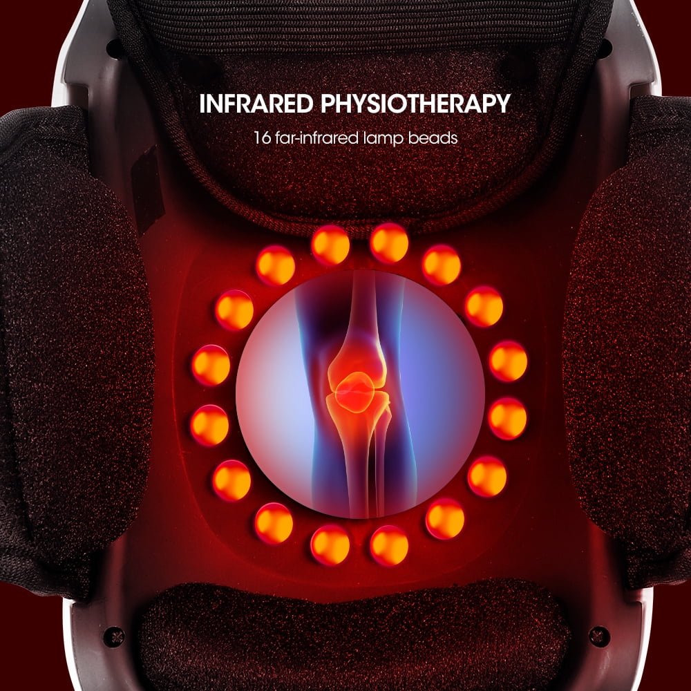 Flaremore Cordless Knee Massager with Heat,Heated Knee Brace,Rechargeable Red Light Massager with Vibration for Women Men