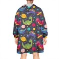 thumbnail image 2 of Wearable Oversized Blanket,DarkBlue Dinosaurs InSpace Pattern Wearable Blanket Hoodie for Adults,Cozy Hooded Blankets with Super Pockets,Super Warm Fuzzy Pullover for Women & Men, 2 of 6
