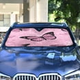 thumbnail image 5 of Foldable Car Windshield Sunshade UV Sun Visor Protector Blocks UV Rays Keeps Vehicle Cool 57x31.5 Inch Pink Sequin Butterfly, 5 of 8