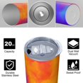 thumbnail image 4 of 20oz Stainless Steel Skinny Tumbler with Telescopic Straw, Vacuum Insulated Slim Travel Cup, 360° Full Wrap Printed, Colorful Aurora Print, 4 of 6