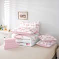thumbnail image 6 of Homewish Kawaii Bowtie Ribbon 7-Piece Twin Bedding Sets,Polka Dots Bowknot Bedding Comforter Set,Pink White Sheet Sets For Girl Kids,Luxury Bedroom Decor Reversible, 6 of 8