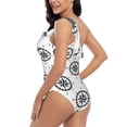thumbnail image 4 of Honeii Retro Compass for women's one-piece swimsuit featuring a chic one-shoulder design experience elegance and style in the water-XX-Large, 4 of 6