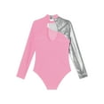 thumbnail image 4 of CHICTRY Kids Girls Long Sleeve Cutout Back Gymnastics Leotard Shiny Rhinestones Dance Gym Exercise Bodysuit Pink 12, 4 of 5