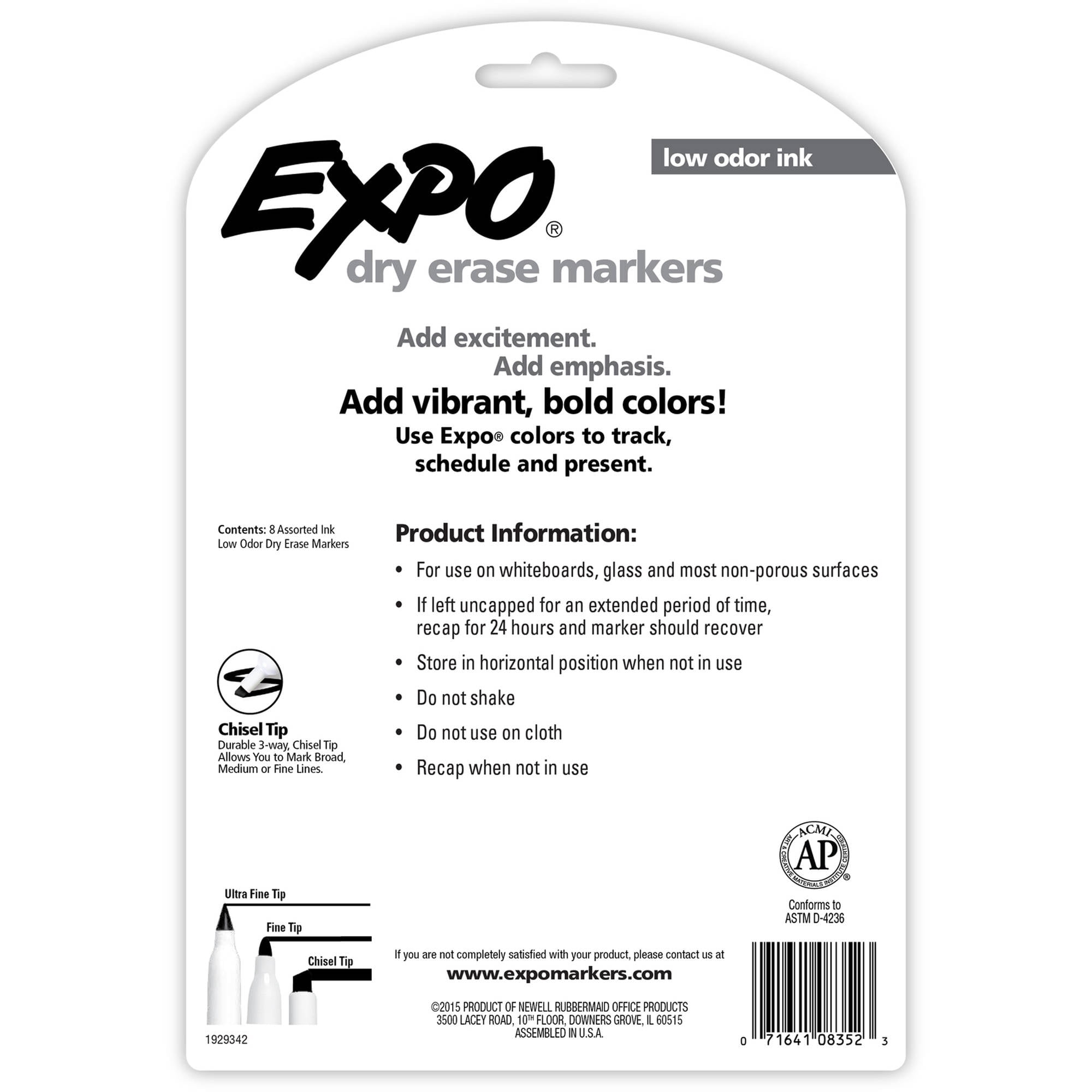 EXPO • Low-Odor Dry Erase Markers • Chisel Tip • PINK Awareness 2-Count  #1742838