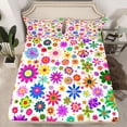 thumbnail image 2 of Homewish Kawaii Vintage Flowers 4pcs Bed Sheets For Boys Girls,Colorful Floral Blossoms King Sheets,Spring Garden Super Cozy Sheet Set,Luxury Bedroom Decor, 2 of 7