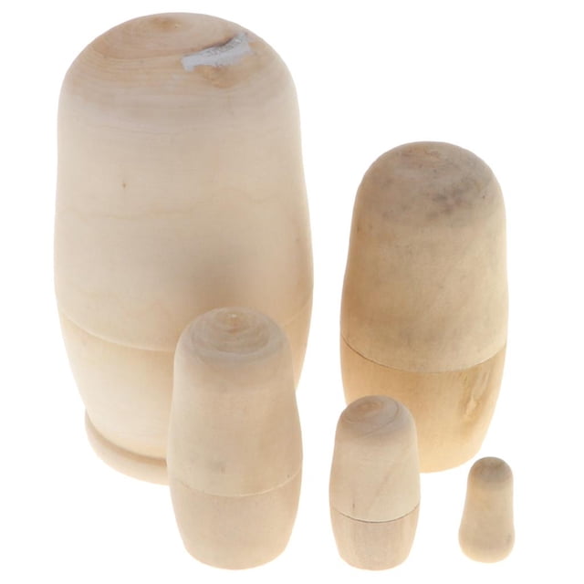 5pcs Anidadas Rusas Matryoshkas de Pintado de Navidad Cumpleaños para Adultos Color de madera CUTICAT Muñecas rusas