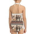 thumbnail image 5 of FOR U DESIGNS Southwest Aztec Horse One Piece Bathing Suit for Girls 7-8 Years Old Polyester Gymnastics Leotards Stretchy Sleeveles Swimsuit, Brown, 5 of 6