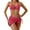 Hot Pink, variant on WREESH Womens 3 Piece Swimsuits Bikini Set with Sarong Bathing Suit Beach Cover Up Wrap Skirt Deep V-Neck Swimsuit Split Swimsuit Green